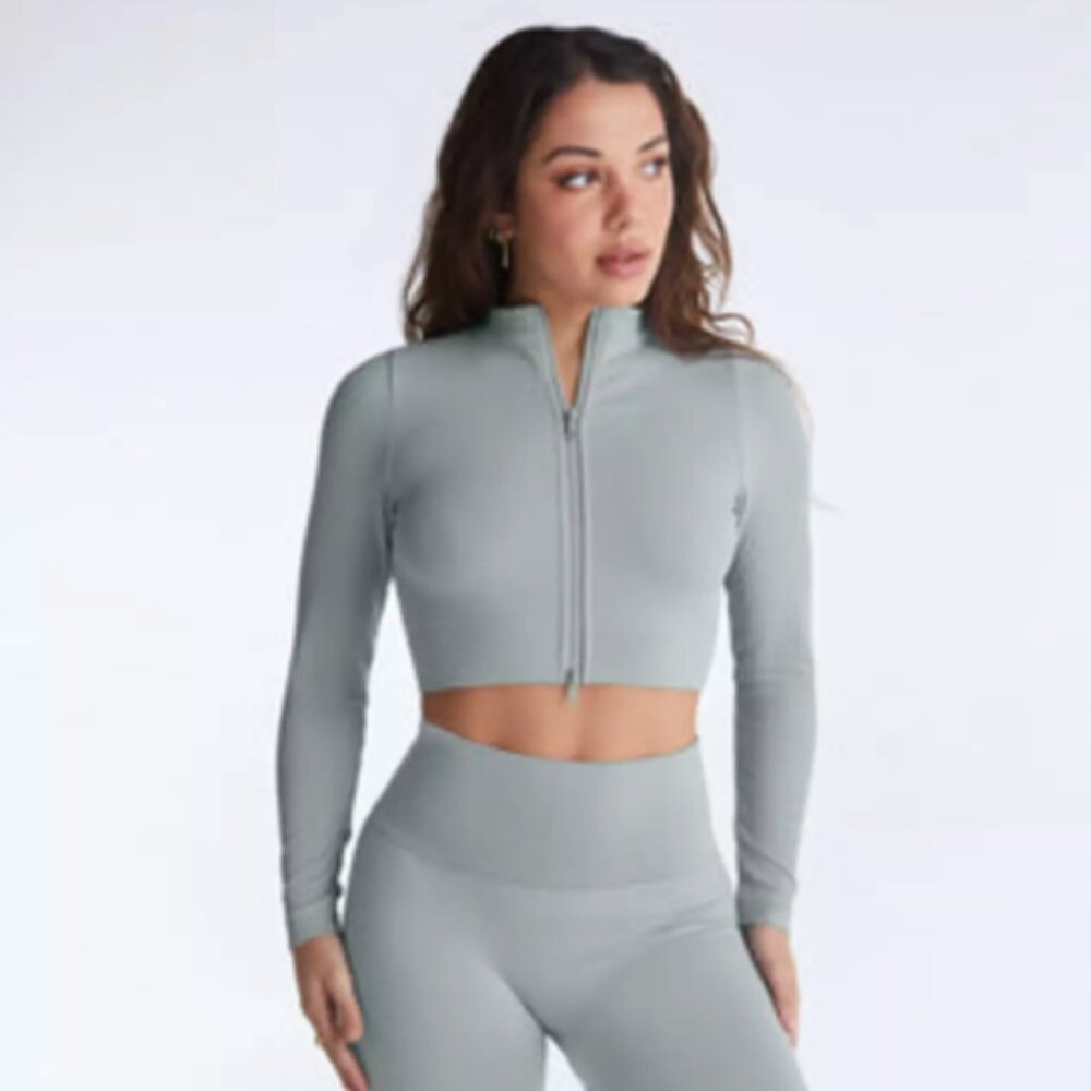 Set Active Sculptflex Zip Up in Rain